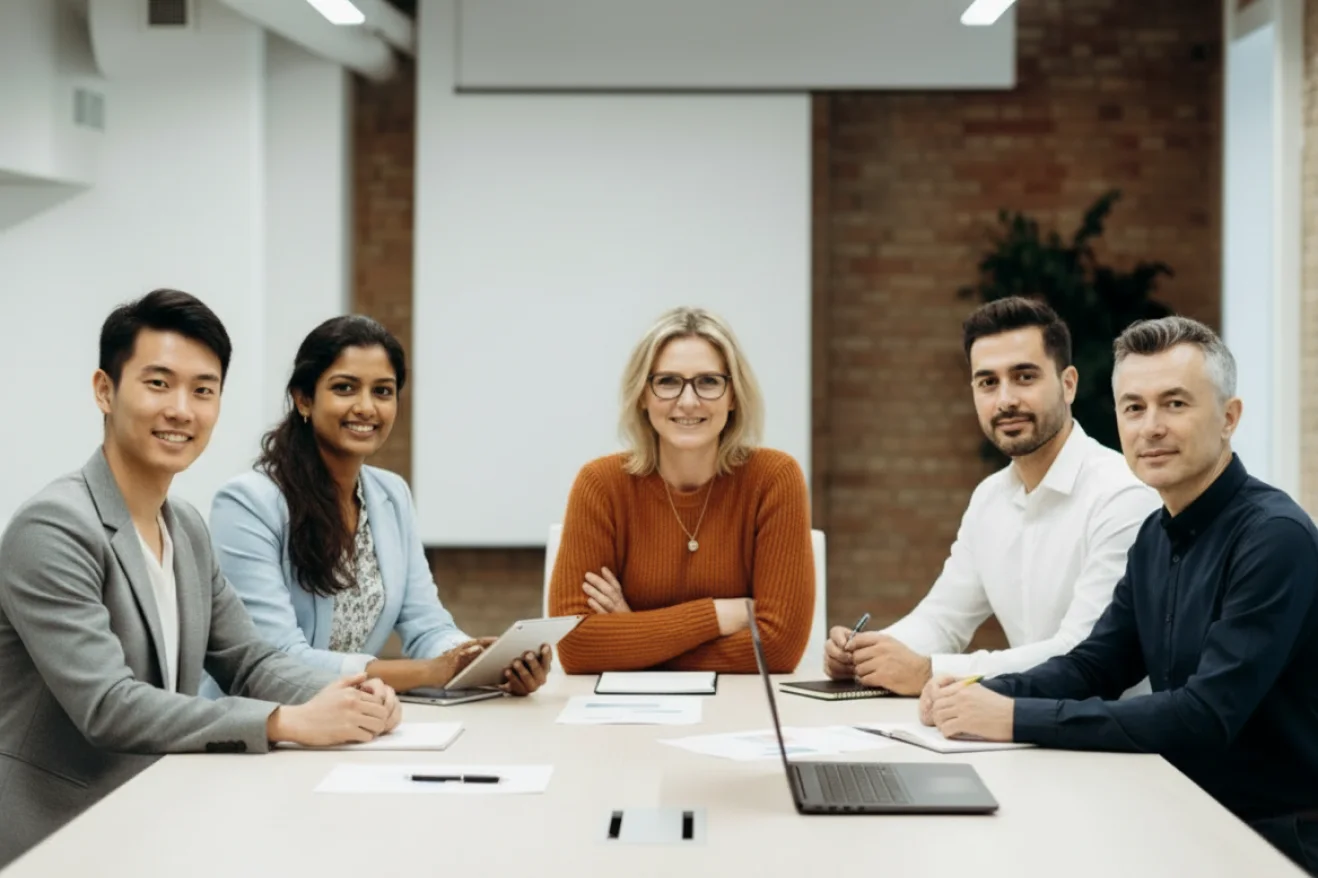 A team working with Talkio